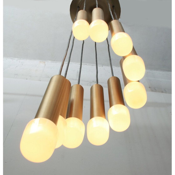 Image 1 of Lampe suspendue cascade vintage en laiton, 1970