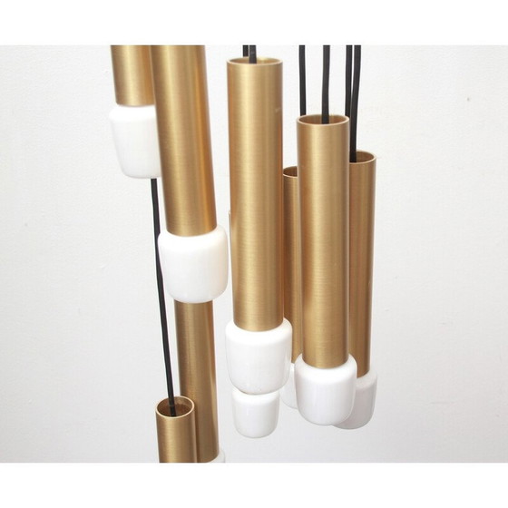 Image 1 of Lampe suspendue cascade vintage en laiton, 1970