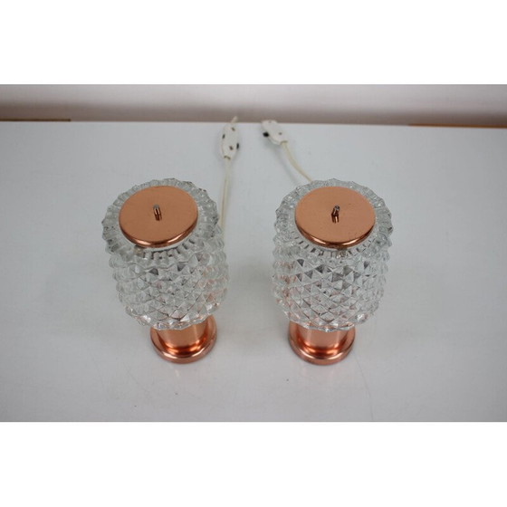 Image 1 of Paire de lampes vintage en cuivre par Kamenický Šenov, Tchécoslovaquie 1970
