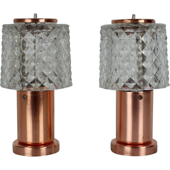 Image 1 of Paire de lampes vintage en cuivre par Kamenický Šenov, Tchécoslovaquie 1970