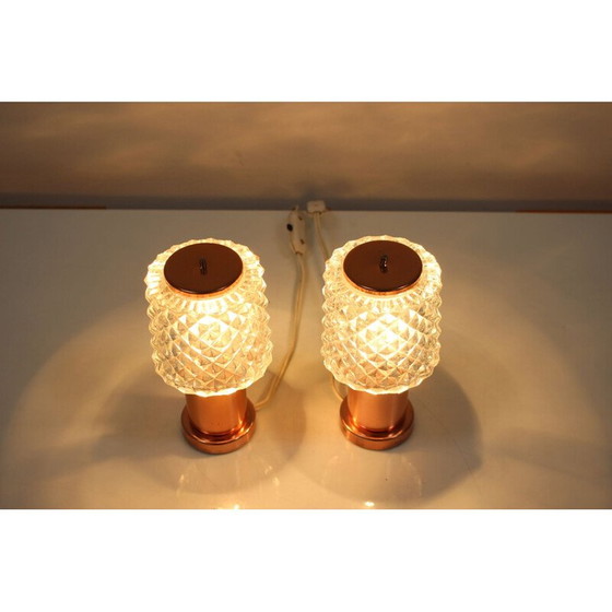 Image 1 of Paire de lampes vintage en cuivre par Kamenický Šenov, Tchécoslovaquie 1970
