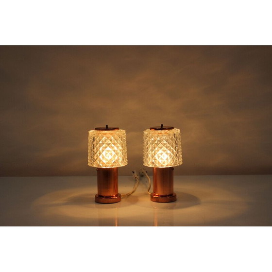 Image 1 of Paire de lampes vintage en cuivre par Kamenický Šenov, Tchécoslovaquie 1970