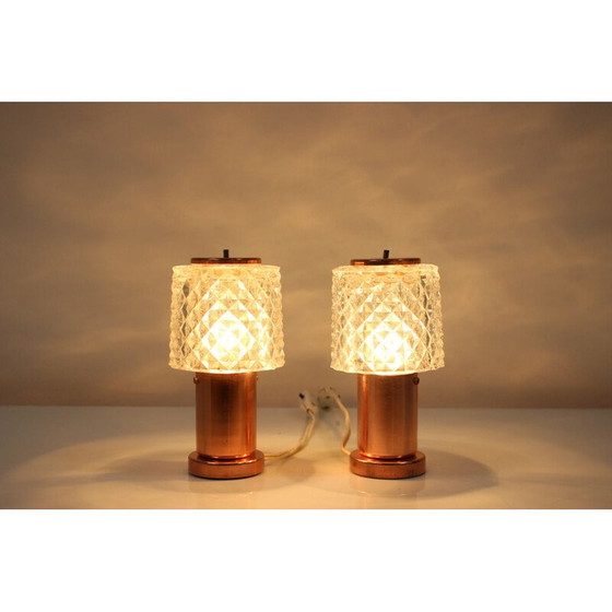 Image 1 of Paire de lampes vintage en cuivre par Kamenický Šenov, Tchécoslovaquie 1970