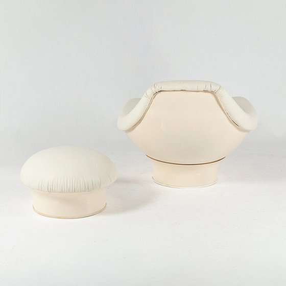 Image 1 of Fauteuil vintage "Rodica" avec ottoman en fibre de verre par Mario Brunu pour Comfort, Italie 1968