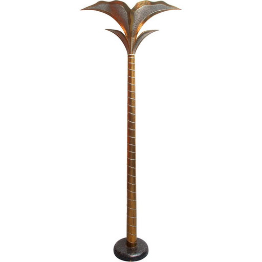 Lampadaire vintage en laiton par Henri Fernandez pour Honore, France 1970