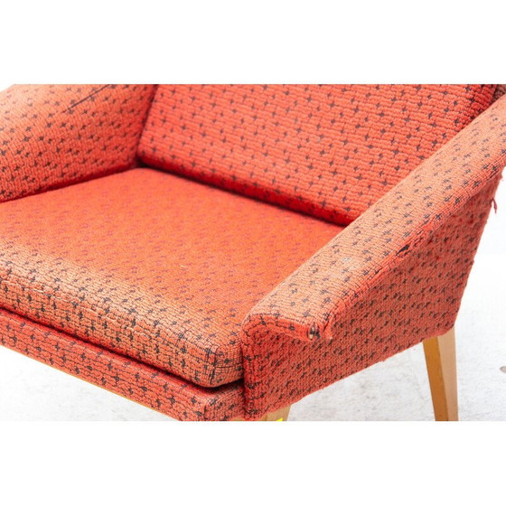 Image 1 of Fauteuil vintage en hêtre et tissu par Jaroslav Šmídek, Tchécoslovaquie années 1960