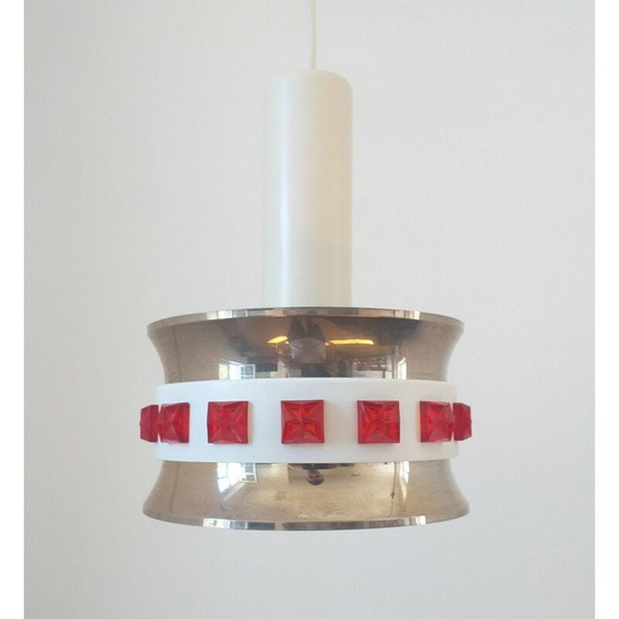 Image 1 of Ensemble de 3 lampes suspendues vintage Vitrika, Suède 1970