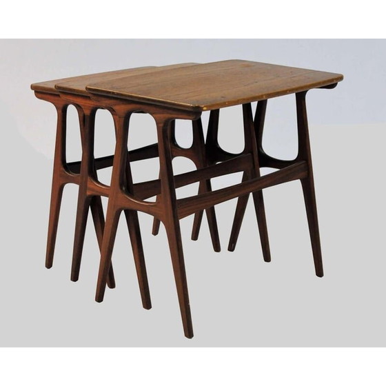 Image 1 of Tables gigognes vintage danoises en teck, années 1960