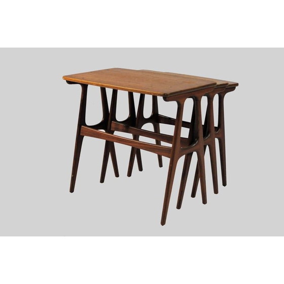 Image 1 of Tables gigognes vintage danoises en teck, années 1960