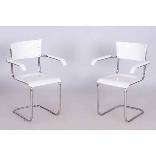 Paire de fauteuils Bauhaus vintage en acier chromé par Mart Stam, Allemagne 1930