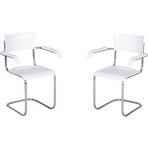 Paire de fauteuils Bauhaus vintage en acier chromé par Mart Stam, Allemagne 1930