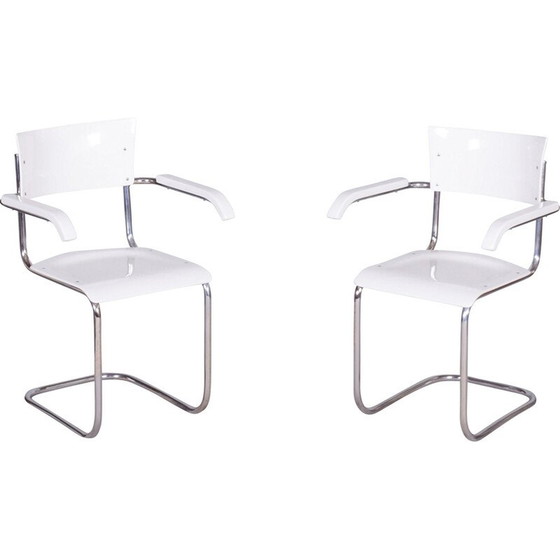Image 1 of Paire de fauteuils Bauhaus vintage en acier chromé par Mart Stam, Allemagne 1930