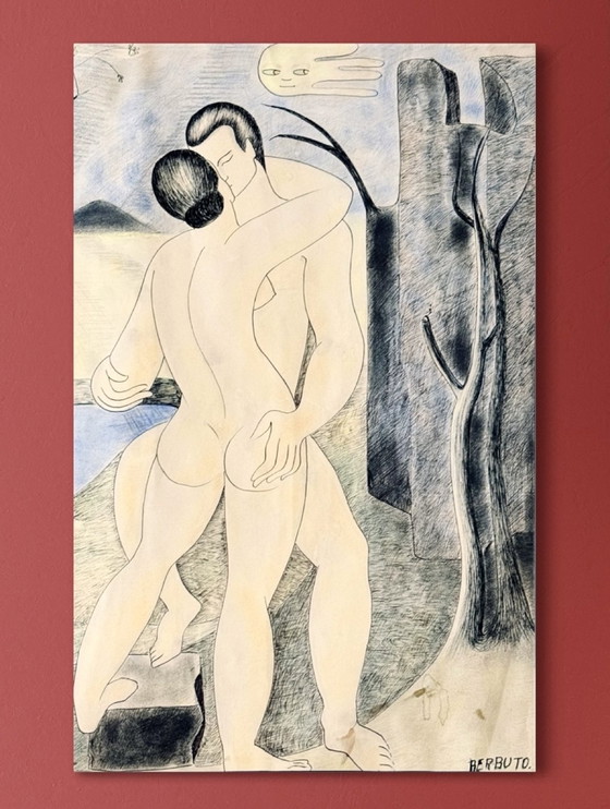 Image 1 of Augusta Berbuto 1914-1986 / Couple Enlacé Vers 1950