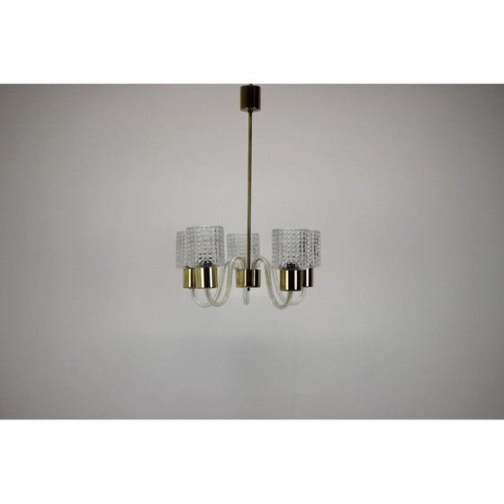 Image 1 of Lustre Vintage Art Déco en verre de Kamenicky Senov, Tchécoslovaquie 1960