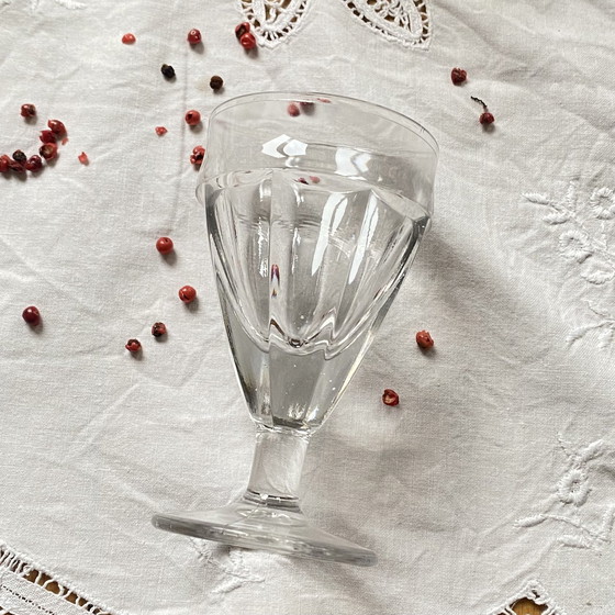 Image 1 of Lot De 5 Verres À Pied De Bistrot Français Avec Facettes