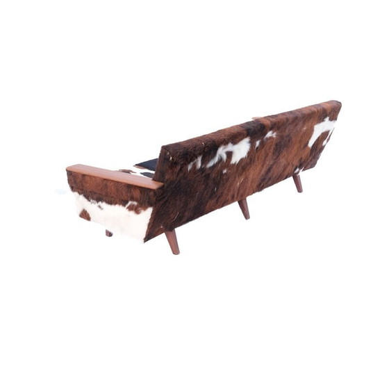 Image 1 of Ensemble de salon vintage en cuir de vache, Norvège, années 1970