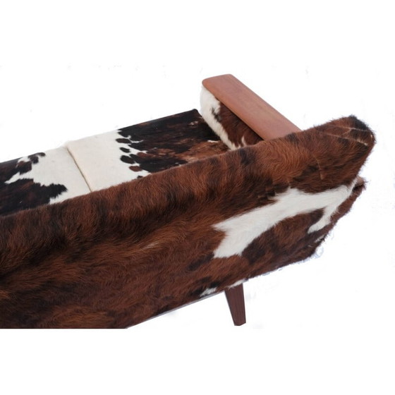 Image 1 of Ensemble de salon vintage en cuir de vache, Norvège, années 1970