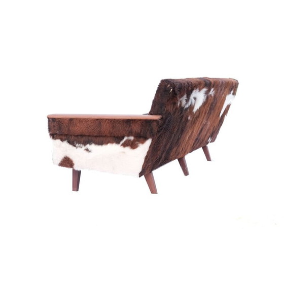 Image 1 of Ensemble de salon vintage en cuir de vache, Norvège, années 1970