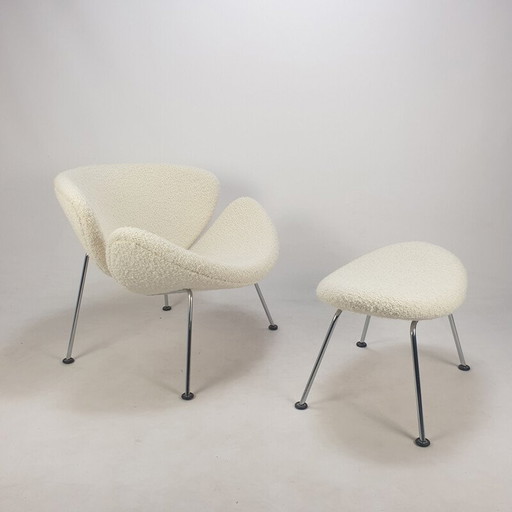 Fauteuil et ottoman vintage par Pierre Paulin pour Artifort, 1980