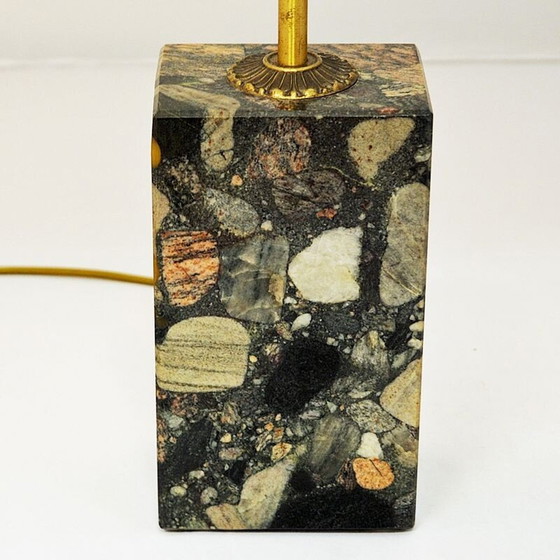 Image 1 of Lampe de table rectangulaire en grès vintage par Buskøy Steinindustri AS, Norvège 1980