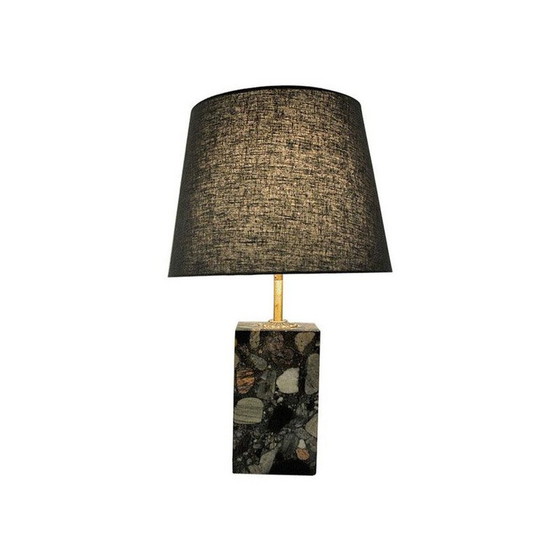 Image 1 of Lampe de table rectangulaire en grès vintage par Buskøy Steinindustri AS, Norvège 1980