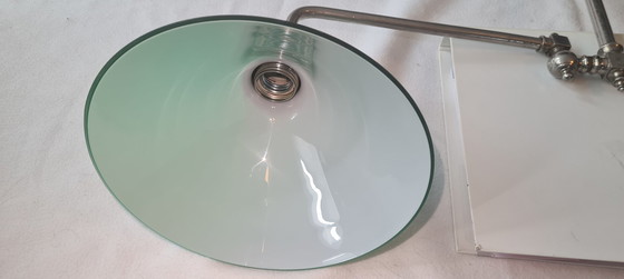 Image 1 of Vintage/Industriel Argent Vert Suspension ou Lampadaire Billard
