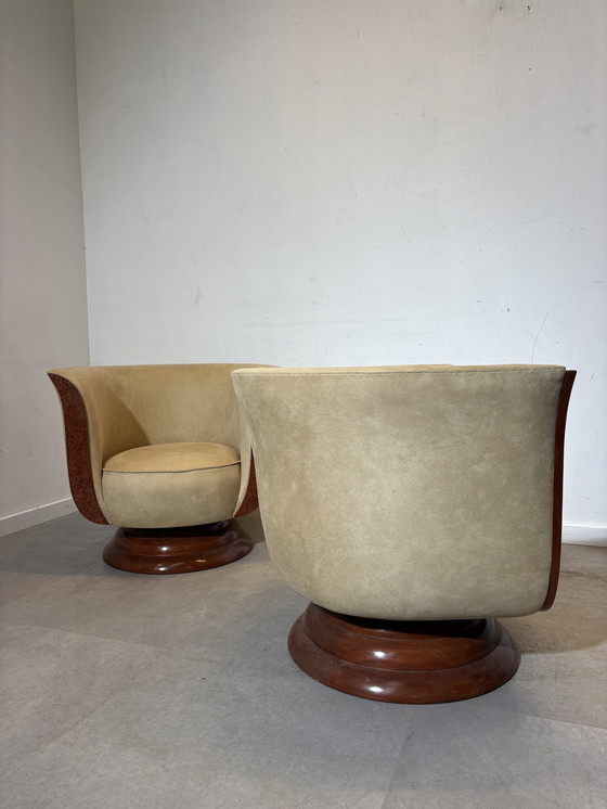 Image 1 of Paire de chaises tulipes "Hôtel Le Malandre" Art Déco