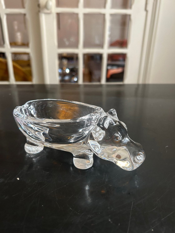 Image 1 of Vide Poche En Cristal Hippopotame 1970