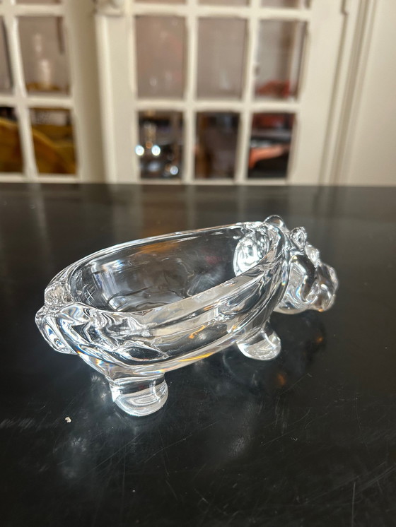 Image 1 of Vide Poche En Cristal Hippopotame 1970