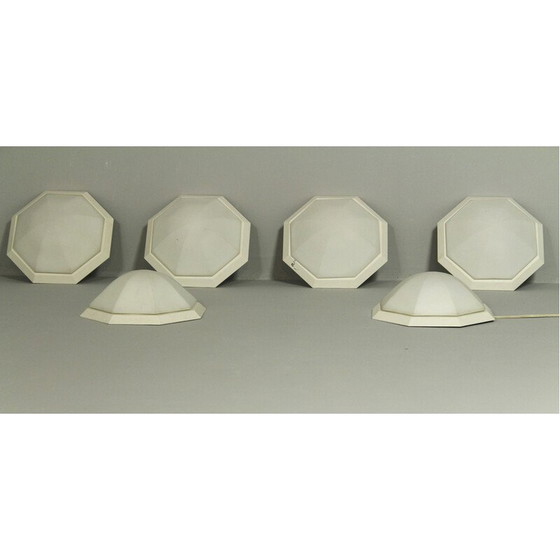 Image 1 of Plafonnier vintage en métal et verre de Glasshütte Limburg, Allemagne 1970