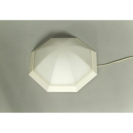 Image 1 of Plafonnier vintage en métal et verre de Glasshütte Limburg, Allemagne 1970