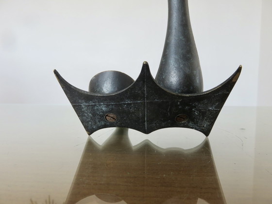 Image 1 of Porte Pipe Walter Bosse " Les Hirondelles " En Bronze Années 50