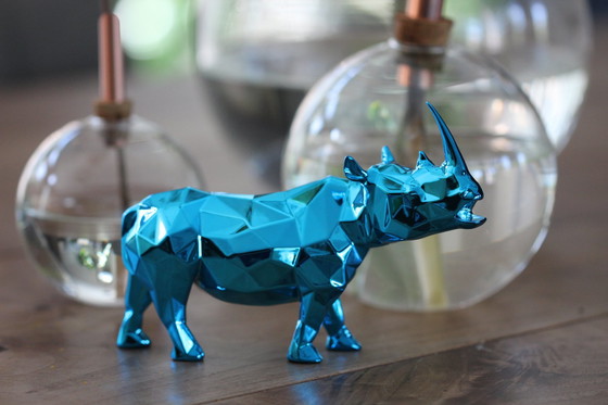 Image 1 of Richard Orlinski Rhino Spirit Azur