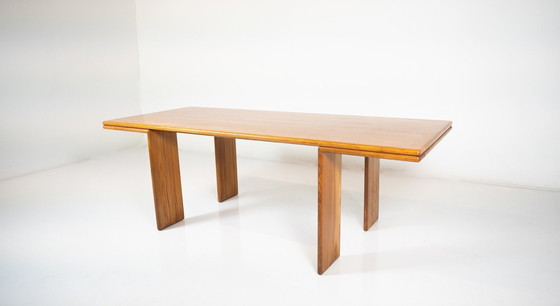 Image 1 of Table de salle à manger en bois Mid Century, dans le style de Mario Marenco, Italie, années 1980