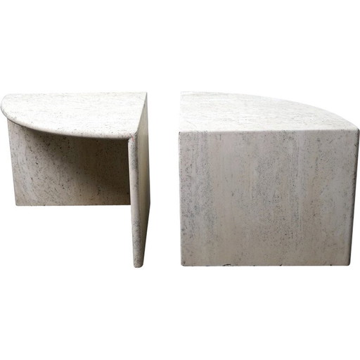 Paire de tables basses en travertin, Allemagne 1970