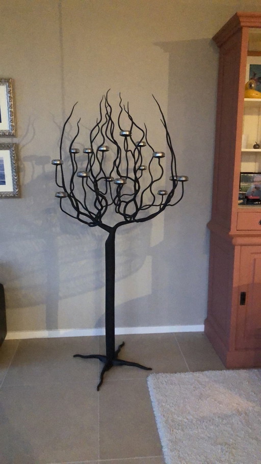 Chandelier Art Black Steel Tree