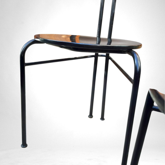 Image 1 of 2x chaises de salle à manger au design postmoderne, Italie, années 1980