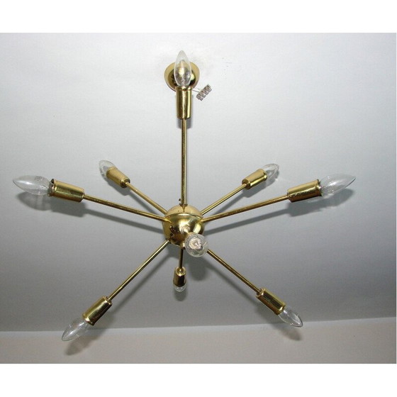 Image 1 of Lustre vintage en laiton, 1970