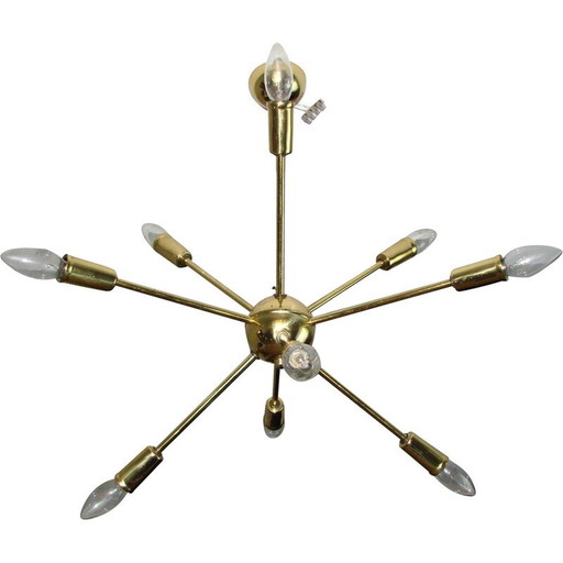 Lustre vintage en laiton, 1970