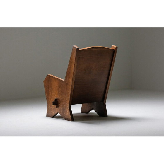 Image 1 of Paire de fauteuils vintage en hêtre teinté, Italie 1940