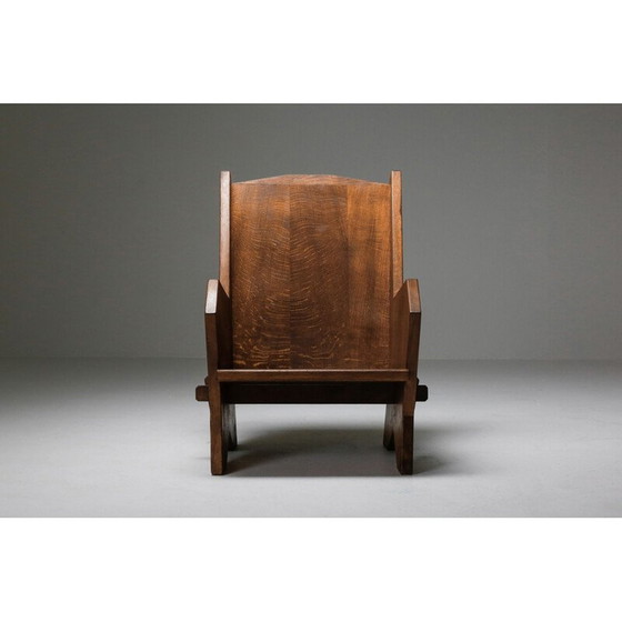 Image 1 of Paire de fauteuils vintage en hêtre teinté, Italie 1940