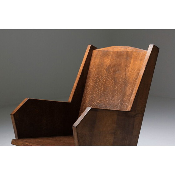 Image 1 of Paire de fauteuils vintage en hêtre teinté, Italie 1940