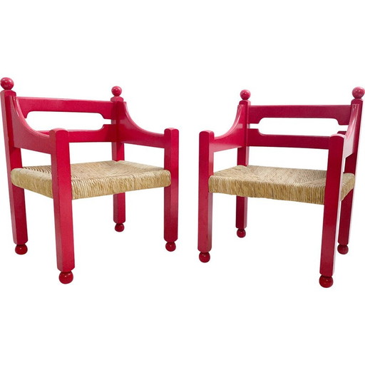 Paire de fauteuils Mid Century, Italie 1970