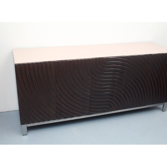 Image 1 of Buffet bas vintage en métal argenté, 1970