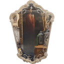 Miroir vénitien vintage en verre de Murano, Italie