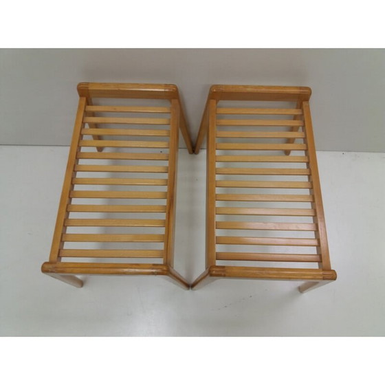 Image 1 of Paire de tabourets Uluv en bois de hêtre, Tchécoslovaquie 1960