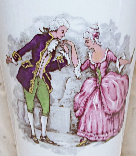 Image 1 of Mazagrans En Porcelaine Scène Galante Fragonard