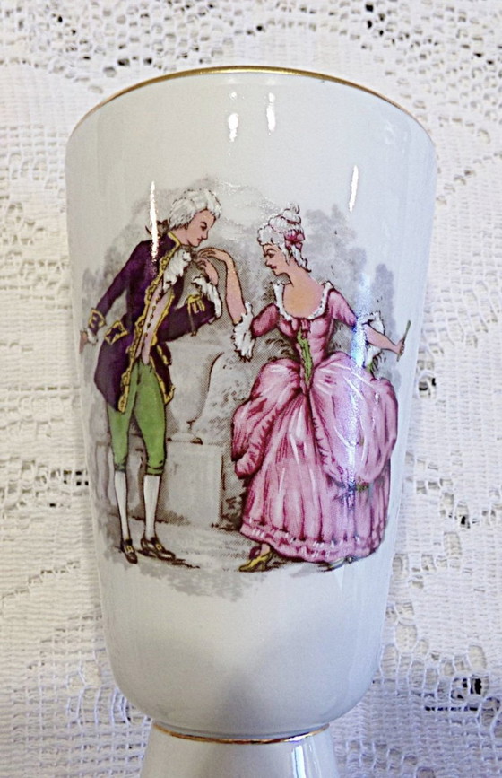 Image 1 of Mazagrans En Porcelaine Scène Galante Fragonard