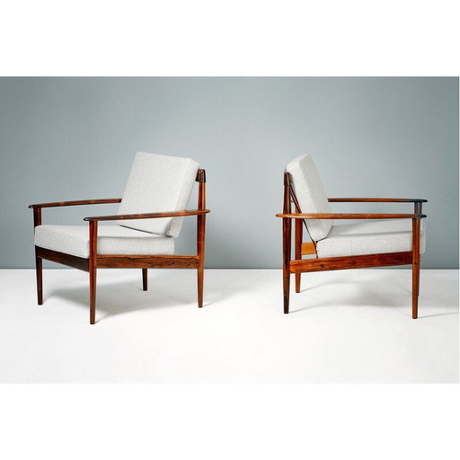 Paire de chaises longues en bois de rose de Grete Jalk, 1956