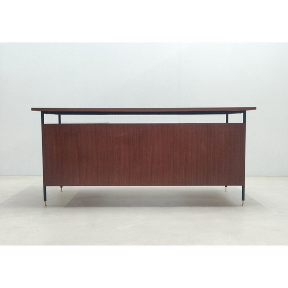 Image 1 of Bureau italien du Mid Century avec tiroirs en bois, années 1960